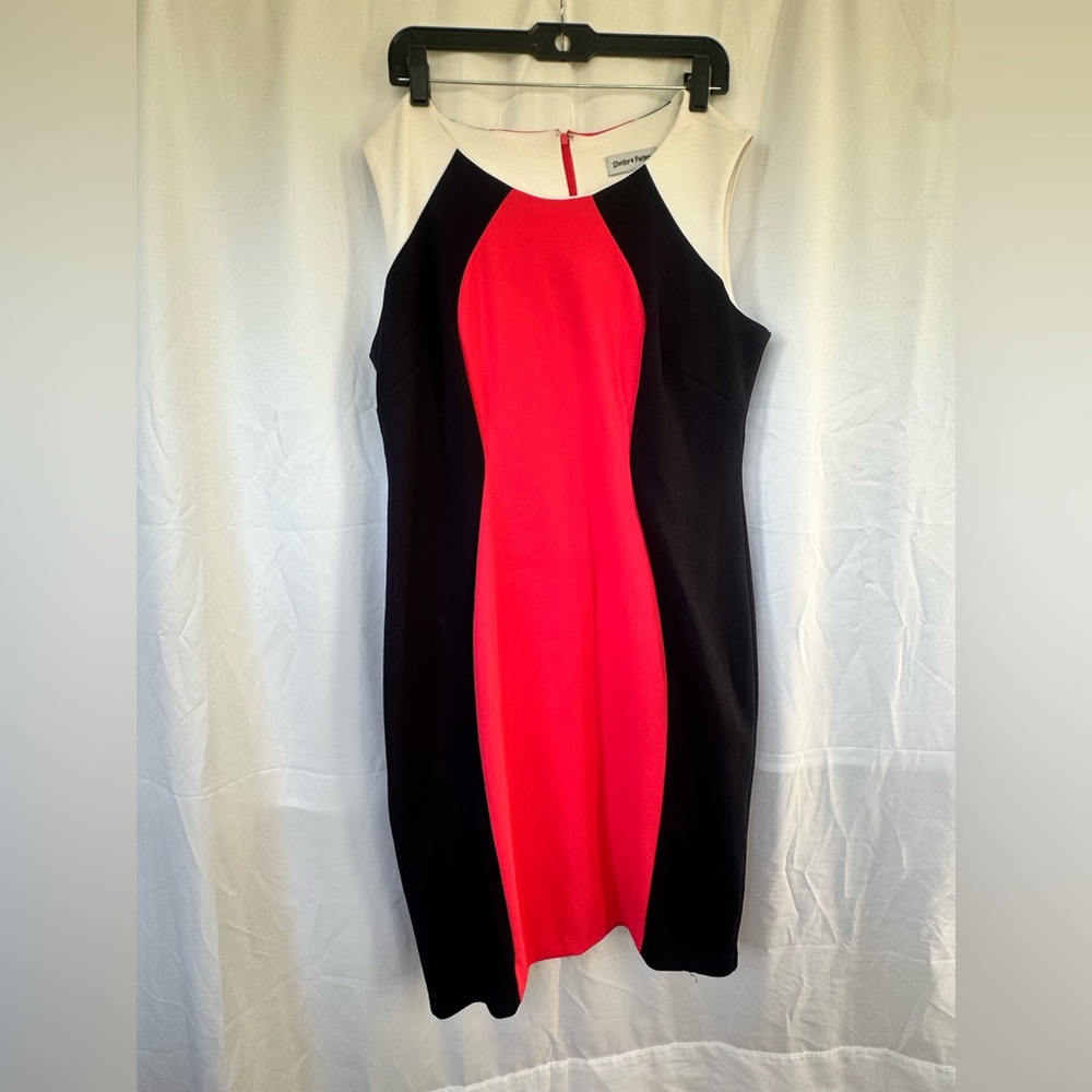 Shelby & Palmer Hot Pink and Black Midi Dress